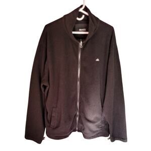 Snozu Mens Fleece Light Jacket Athleisure XXL Zipper Pockets Black Gorp Hiking